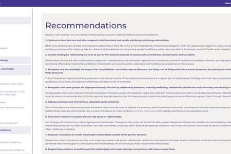 Text on a webpage. The text is too small to easily read, except for the heading 'Recommendations'